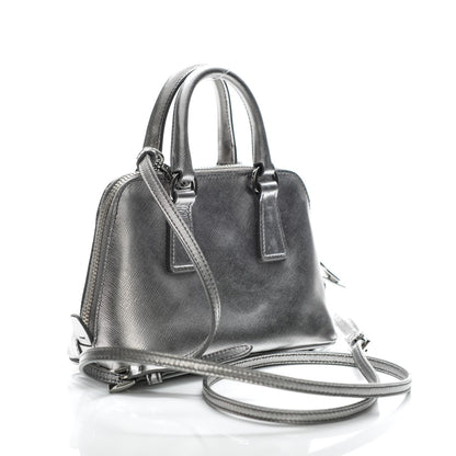 Prada Saffiano Lux Mini Promenade Tote Cromo 3 of 6