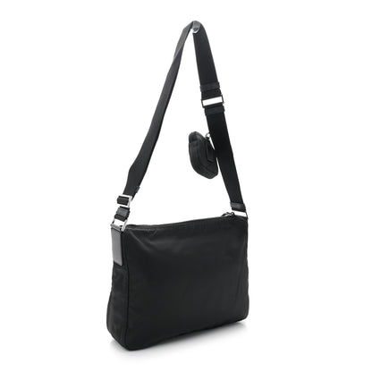 Prada Re-Nylon Vela Saffiano Pocket Double Zip Messenger Bag Black 3 of 10