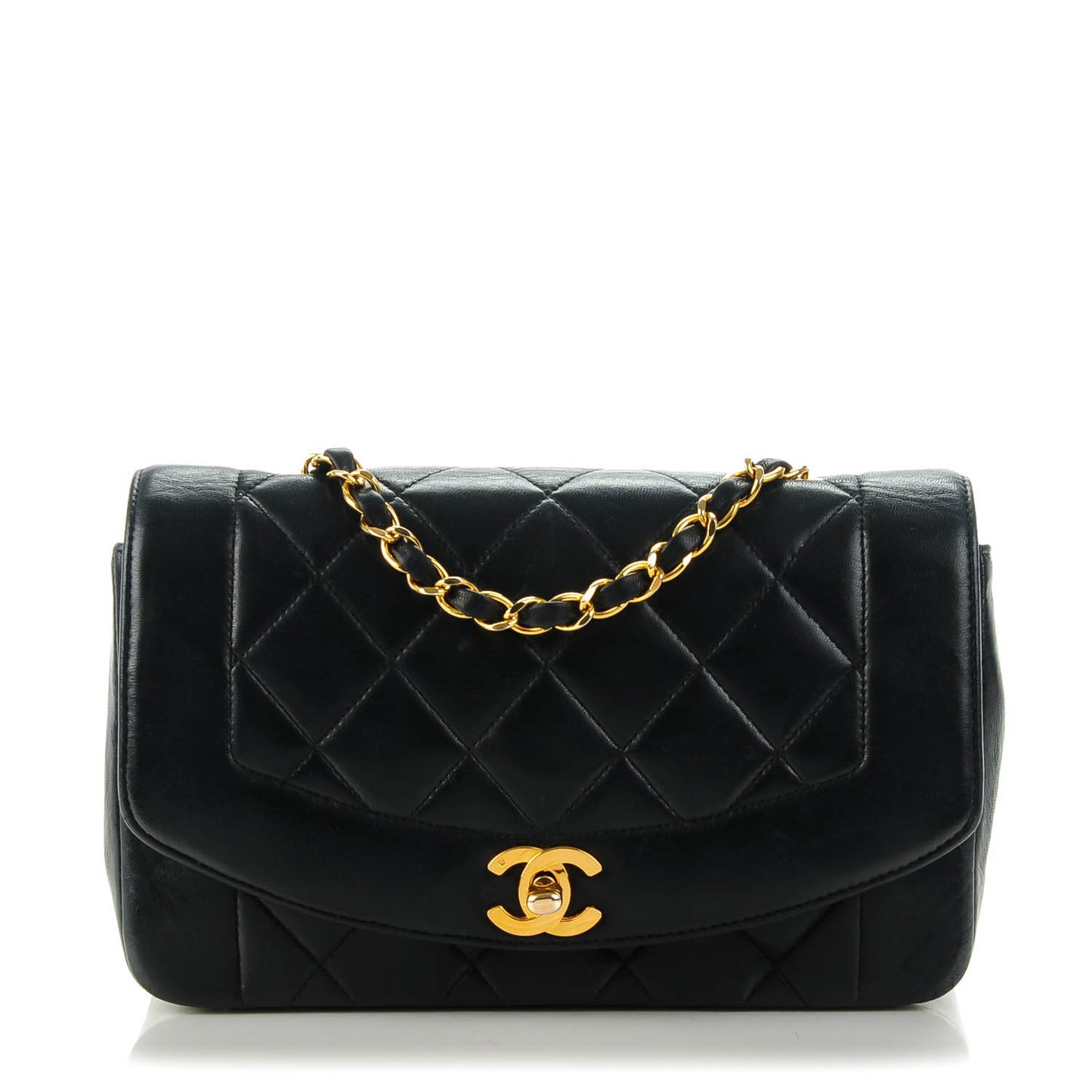 Lambskin Quilted Small Single Flap Black