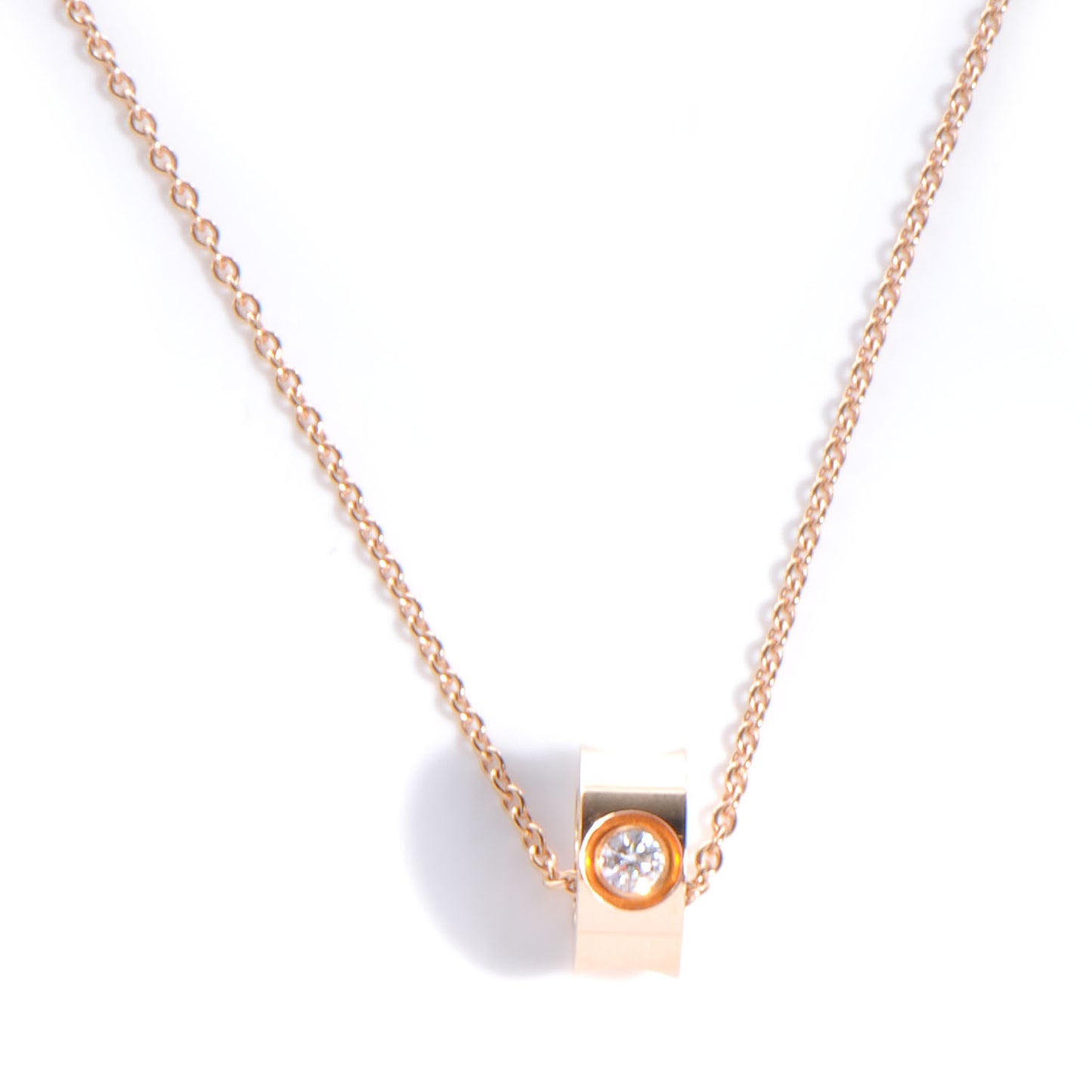 Empreinte Diamond Pendant Necklace Pink Gold
