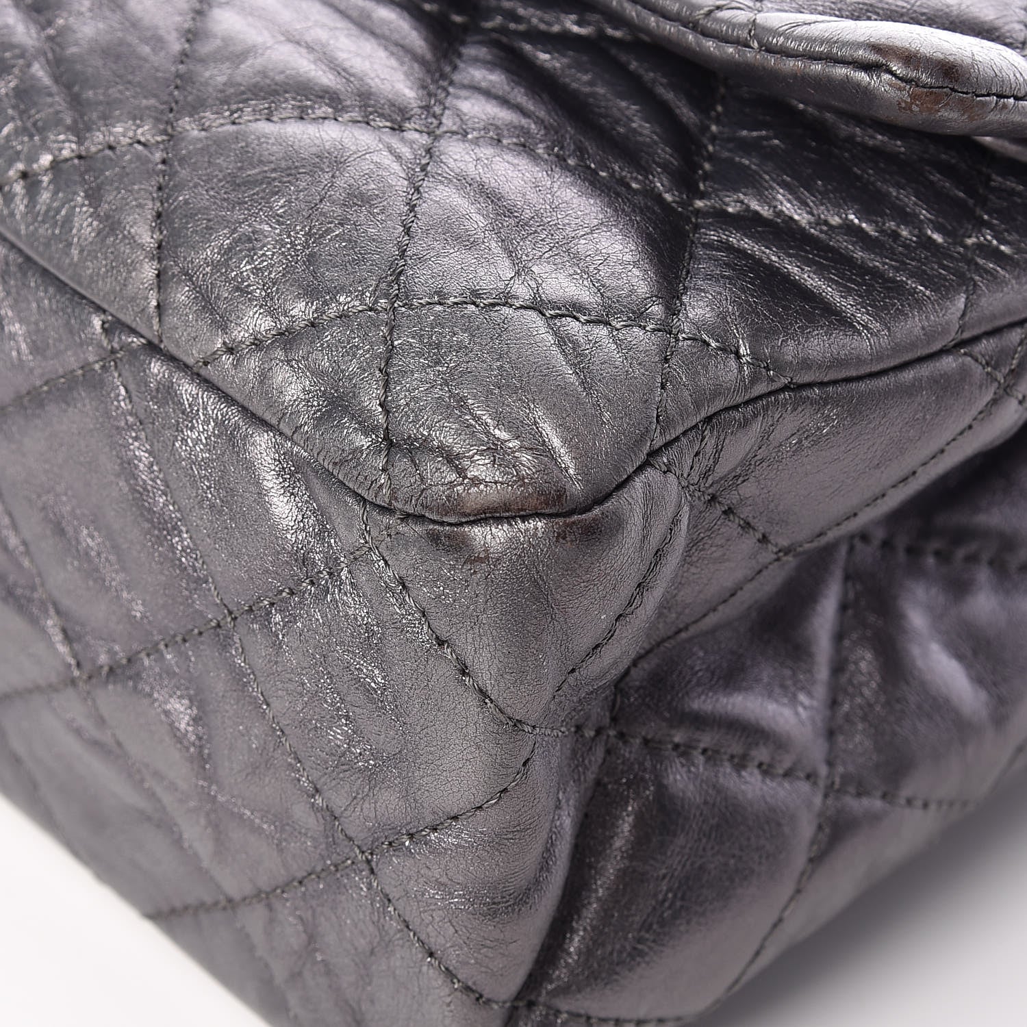 Chanel Metallic Aged Calfskin Quilted 2.55 Reissue 227 Flap Dark Silver 10 of 15