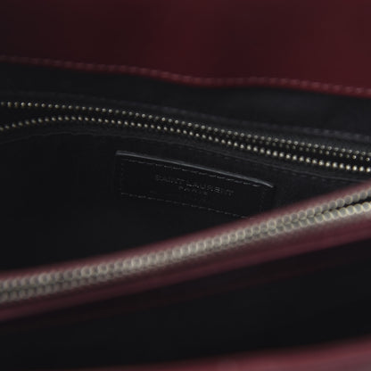 Saint Laurent Calfskin Y Quilted Monogram Medium Loulou Chain Satchel Bordeaux 8 of 9