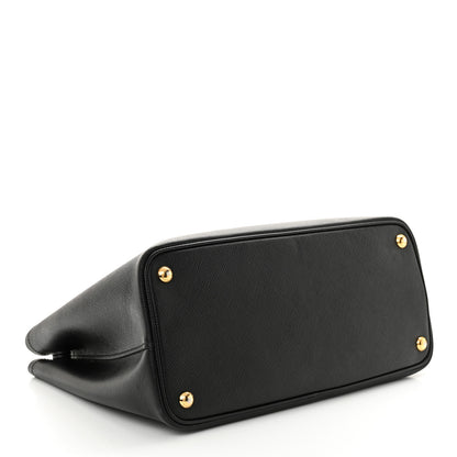 Prada Saffiano Cuir Medium Double Bag Black Fuoco 4 of 12