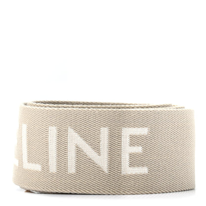 Celine Jacquard Wool Logo Short Strap Beige White 2 of 5