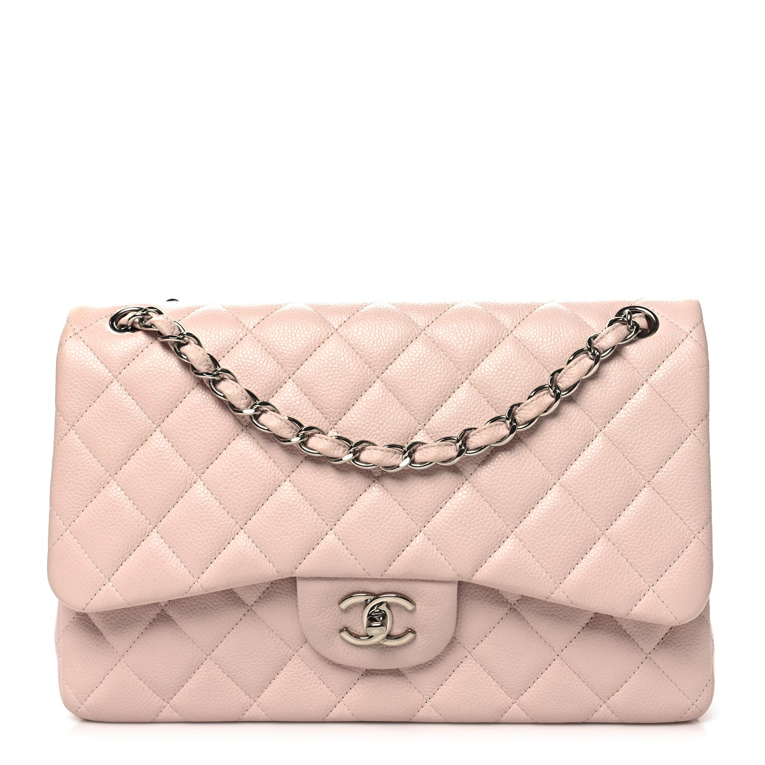 Chanel Caviar Quilted Jumbo Double Flap Light Pink 1 of 10