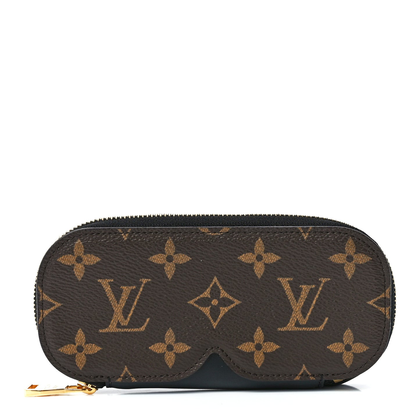 Monogram Emilie Zippered Sunglasses Case Black