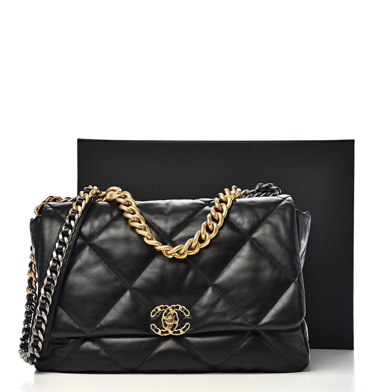 Chanel Goatskin Quilted Maxi 19 Flap Black 10 of 10