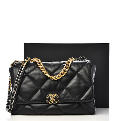 Chanel Goatskin Quilted Maxi 19 Flap Black 10 of 10