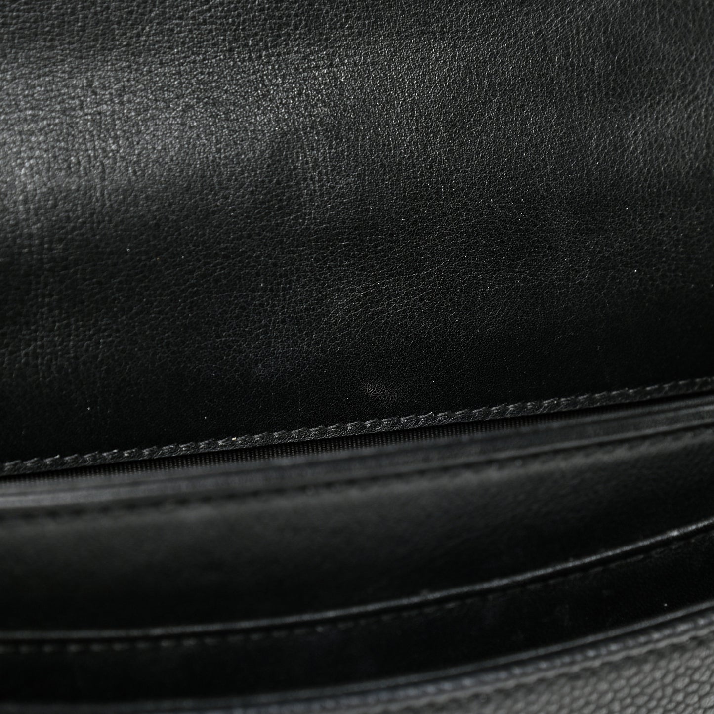 Calfskin Caviar Quilted Chain Handle Flap Black