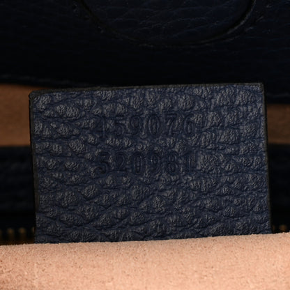 Gucci Nappa Bamboo Web Small Nymphaea Top Handle Bag Navy 7 of 12