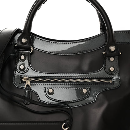 Balenciaga Smooth Calfskin Metallic Patent Giant 12 Silver Hardware City Black Gris 6 of 14