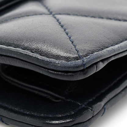 Chanel Lambskin Quilted Large Golden Class Flap Navy 10 of 15