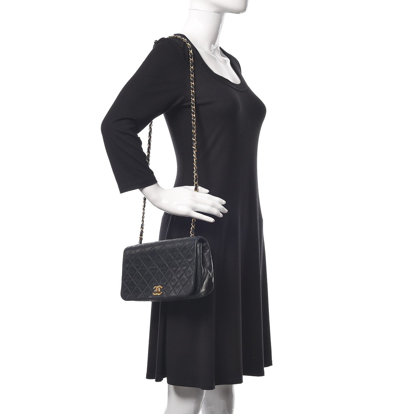 Lambskin Quilted Small Single Flap Black