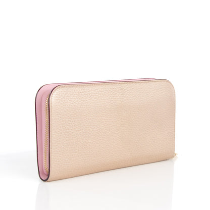 Christian Dior Metallic Bullcalf Diorissimo Voyageur Wallet Champagne 3 of 8