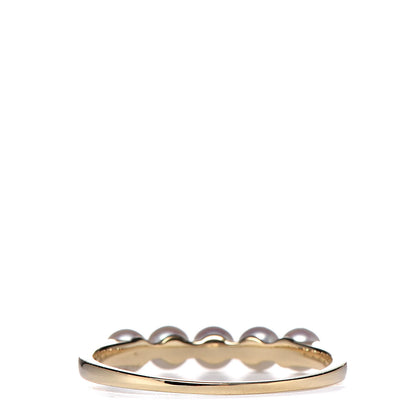 Mikimoto 18K Yellow Gold Akoya Peal 5 Pearl Row Ring 54 7 7 of 10