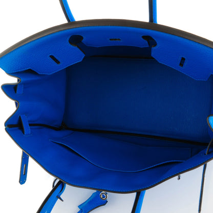 Hermes Taurillon Clemence Birkin 35 Bleu Hydra 23 of 27