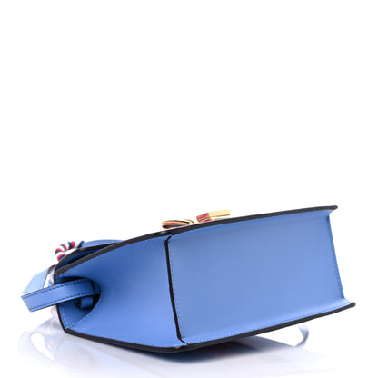 Gucci Vitello Fontanella Web Mini Sylvie Top Handle Bag Clear Sky Blue 4 of 11