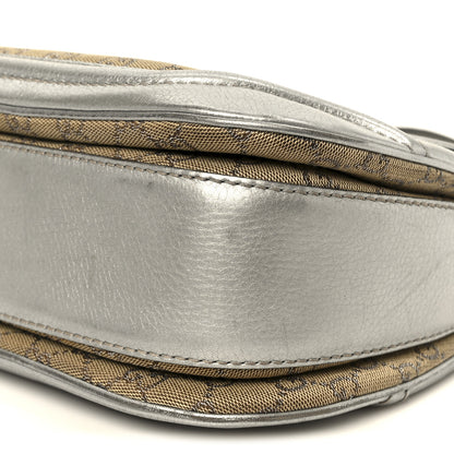 Gucci Monogram Metallic Calfskin Medium New Bamboo Top Handle Bag Silver Beige 11 of 11