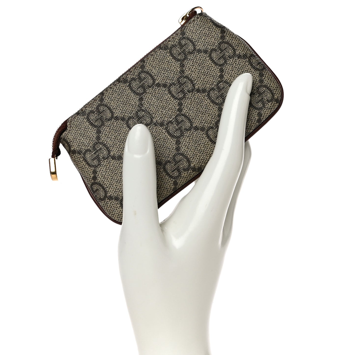 GG Supreme Monogram Key Case Brown
