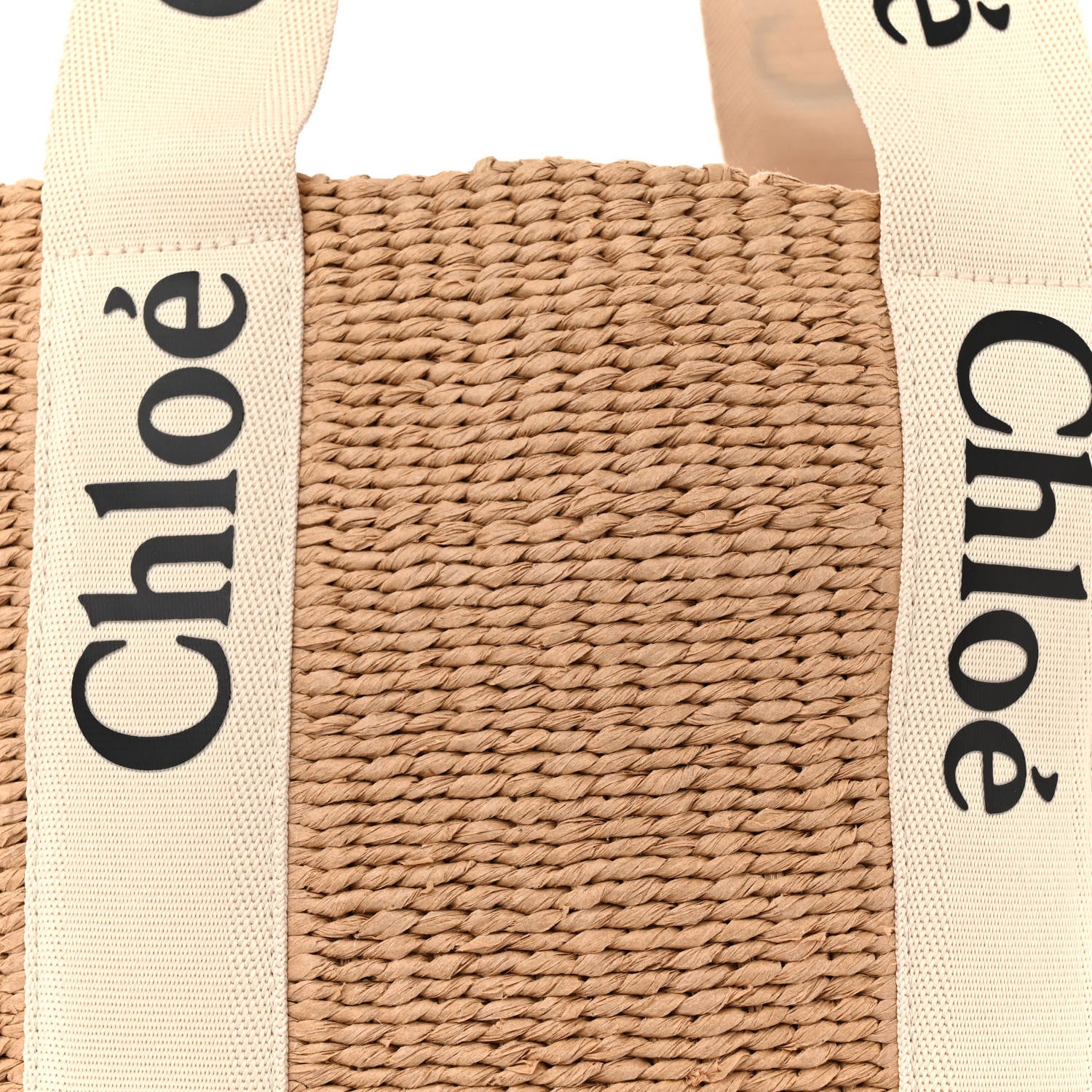 Chloe Raffia Large Woody Tote White 7 of 10