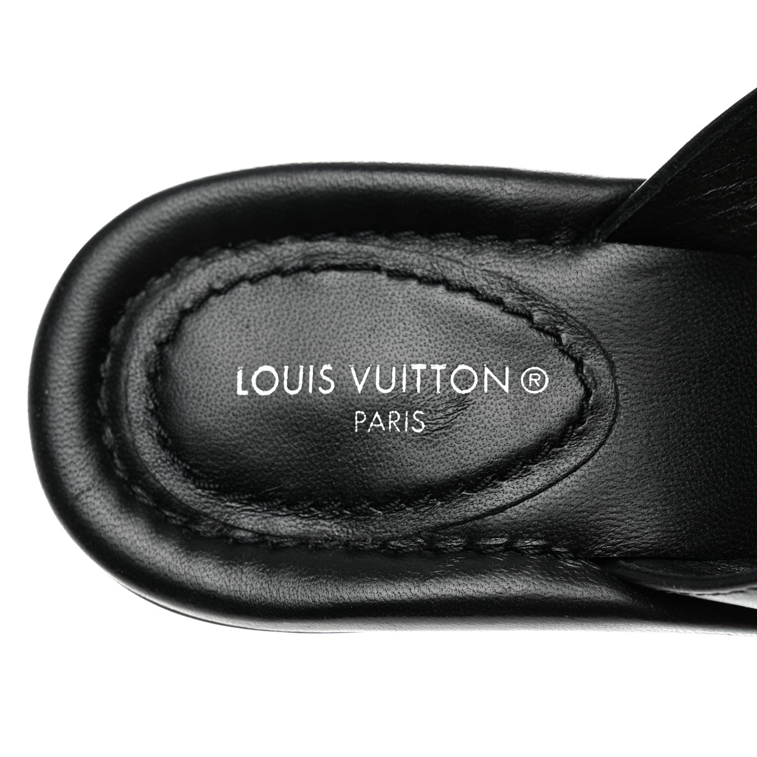Louis Vuitton Calfskin Signature Thong Sandal 36.5 Black 6 of 11