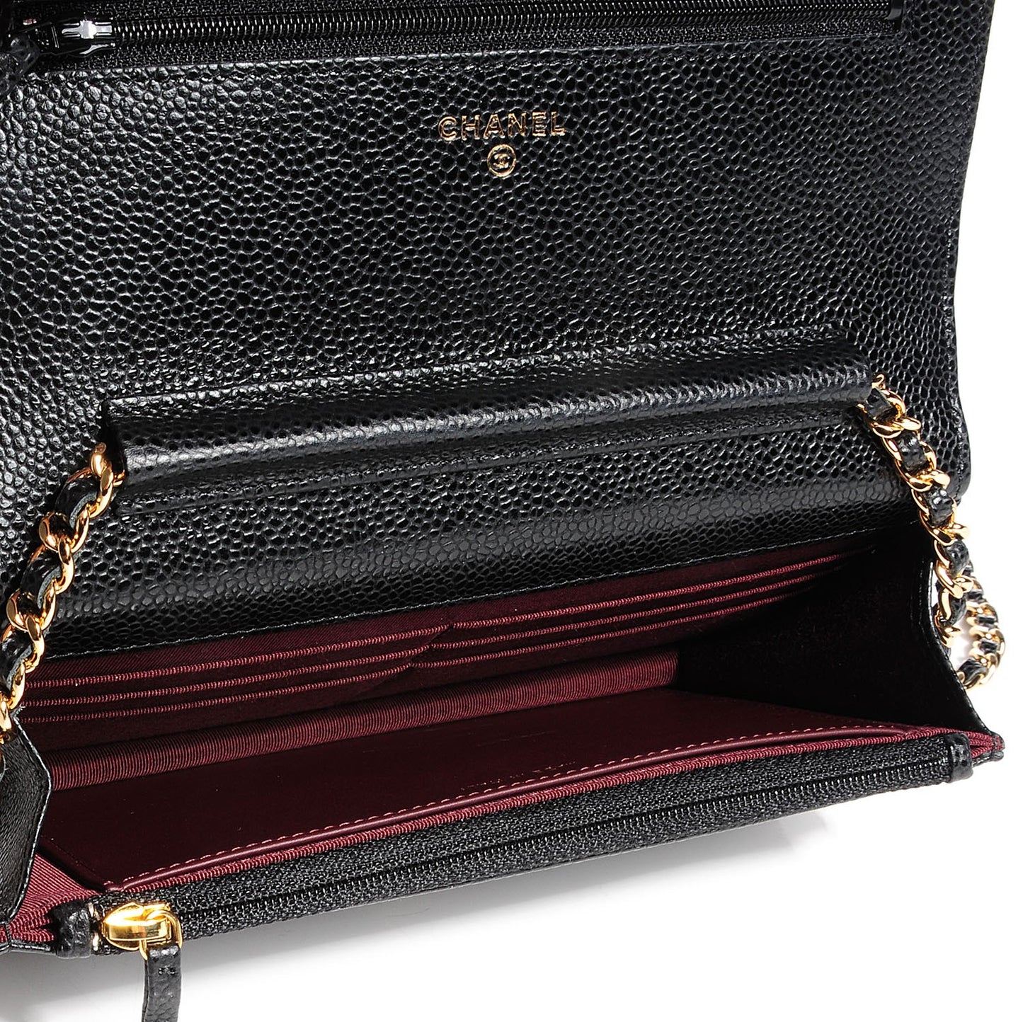 Caviar Quilted Wallet On Chain WOC Black