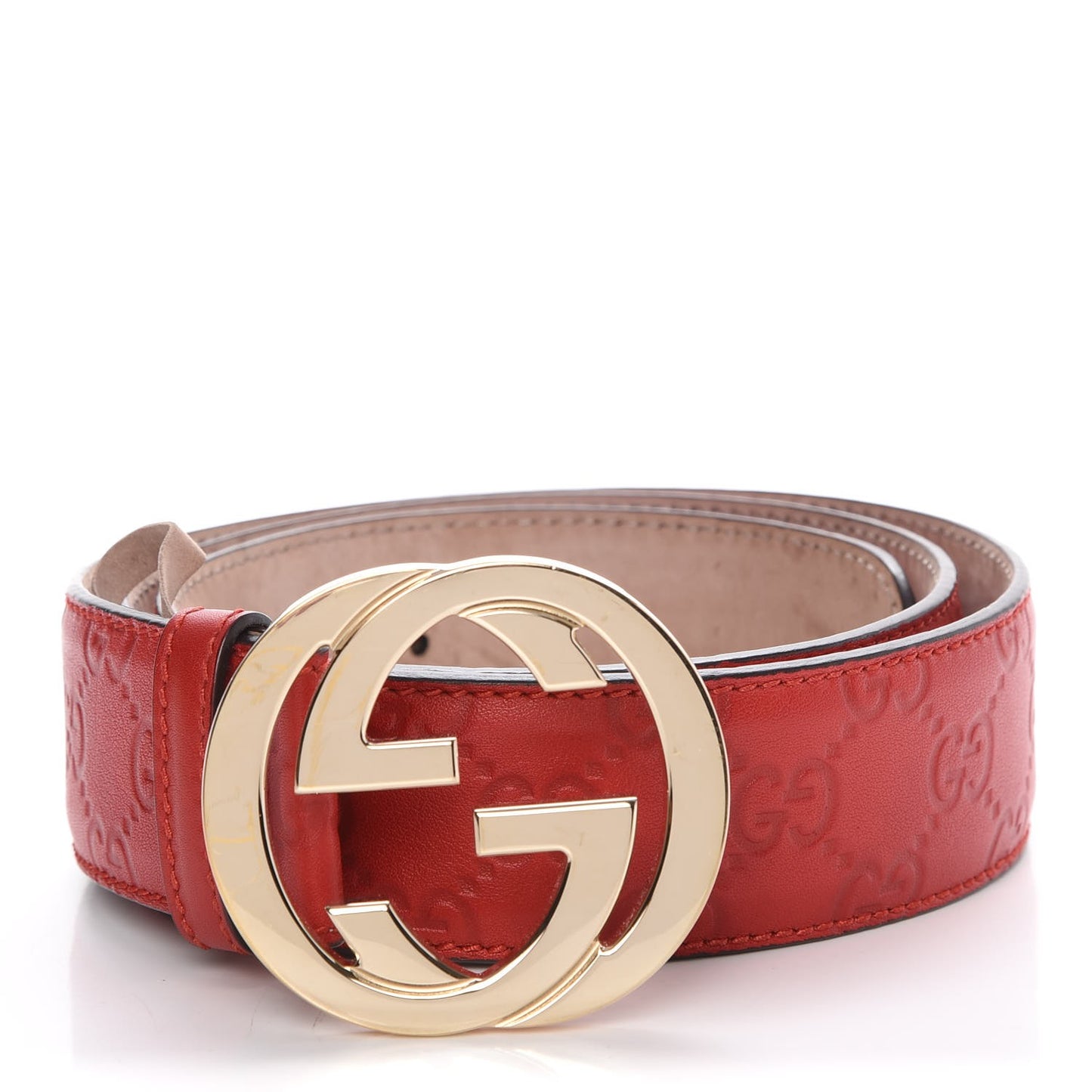 Guccissima Signature Interlocking G 40mm Belt 90 36 Red