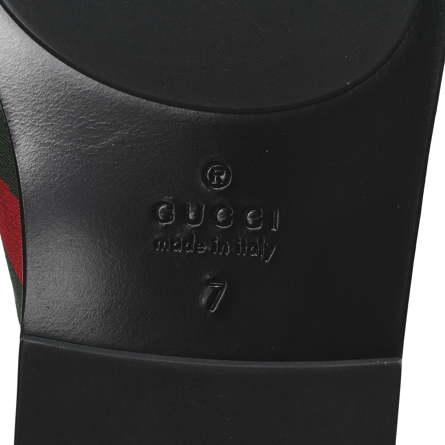 Gucci Nylon Calfskin Web Mens GG Thong Sandals 7 Green Red Black 7 of 8