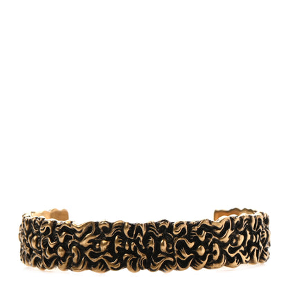 Gucci Metal Lion Mane Cuff Bracelet S Aged Gold 1 of 7