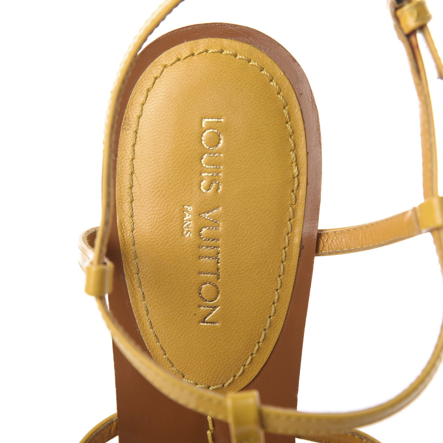 Patent Capricieuse Wedge Sandals 40 Yellow
