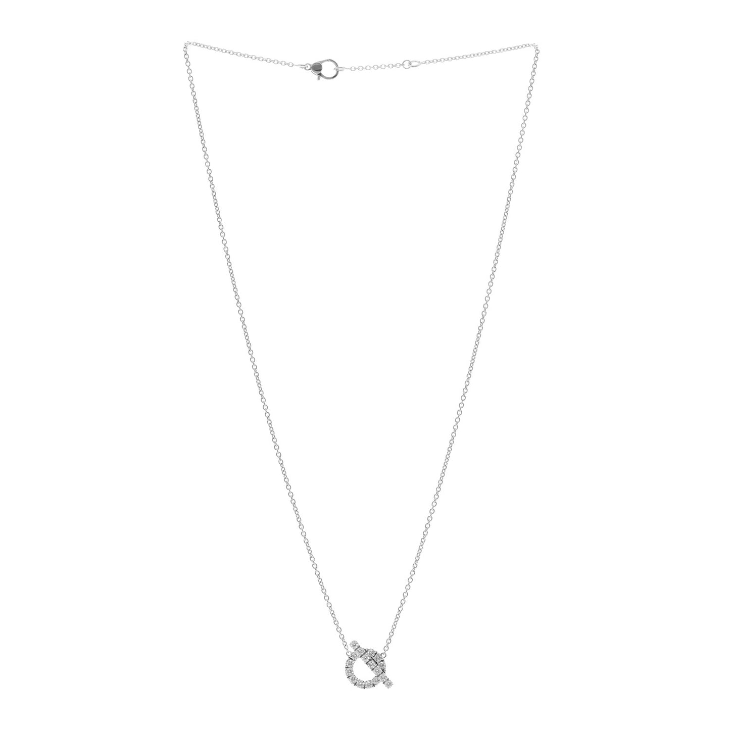 18K White Gold Diamond Finesse Pendant Necklace