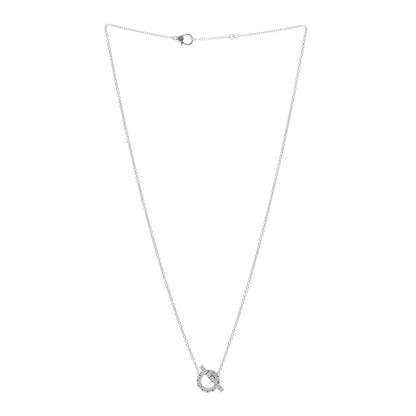 Hermes 18K White Gold Diamond Finesse Pendant Necklace 3 of 5