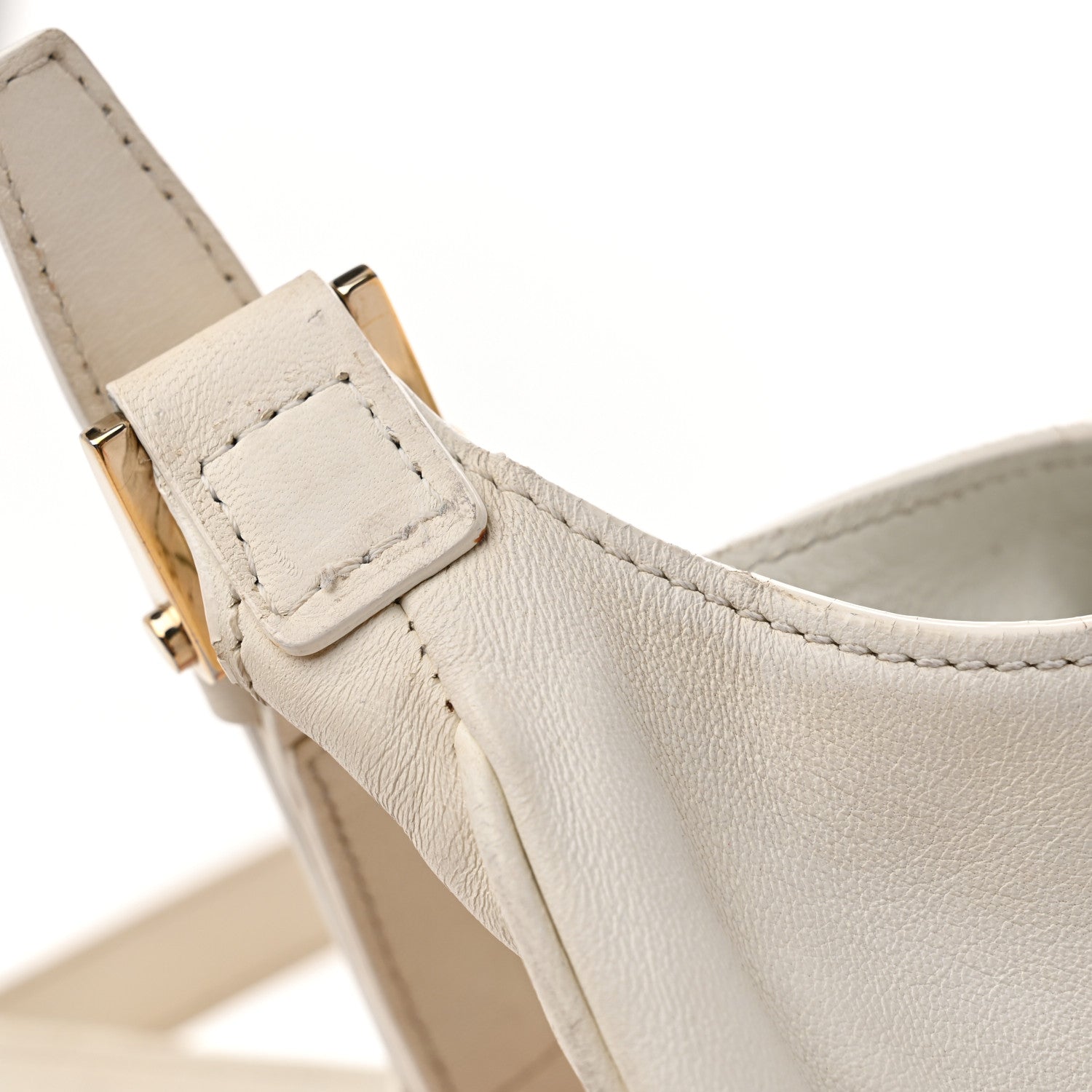 Versace Calfskin Medium Palazzo Fringe Shoulder Bag White 12 of 14