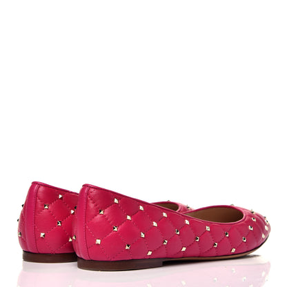 Valentino Garavani Nappa Rockstud Spike Ballerina Flats 38 Disco Pink 4 of 7