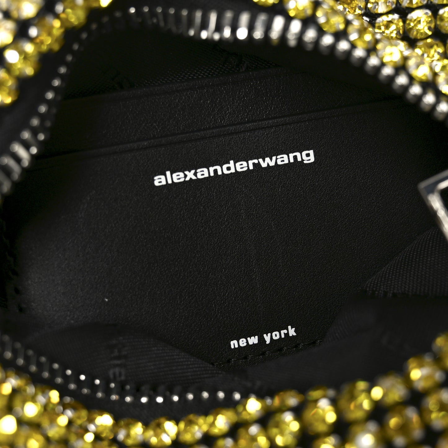 Mesh Crystal Rhinestone Mini Heiress Pouch Porcelain