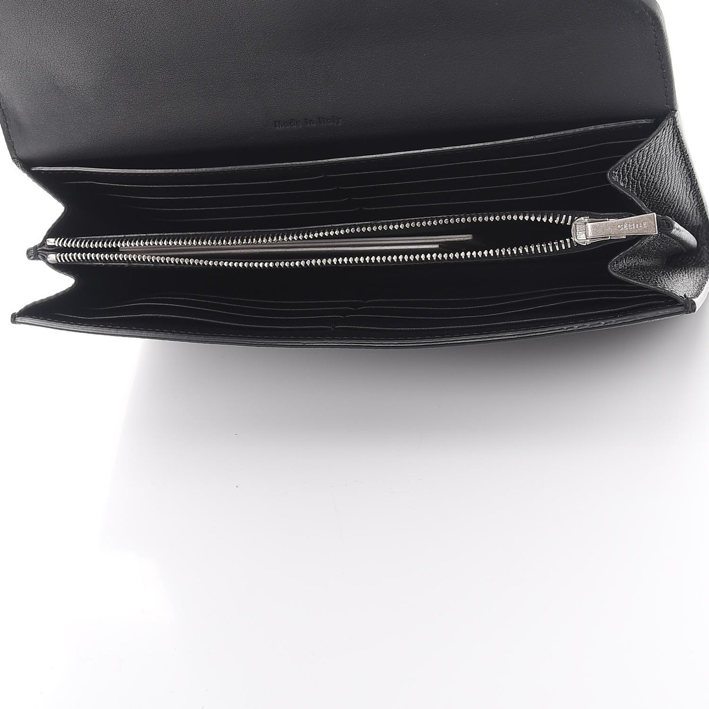 Grained Calfskin Large Trotteur Multifunction Flap Wallet Black