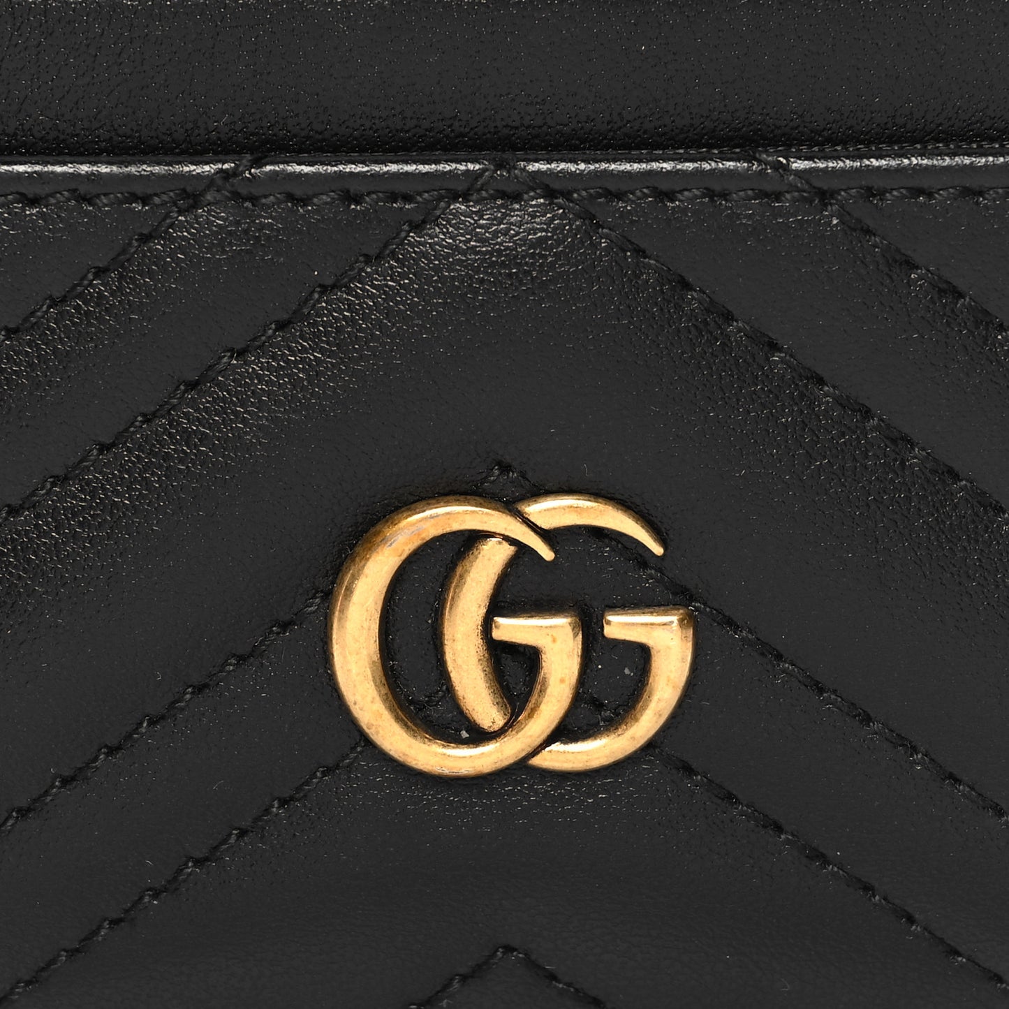 Calfskin Matelasse GG Marmont Card Holder Black