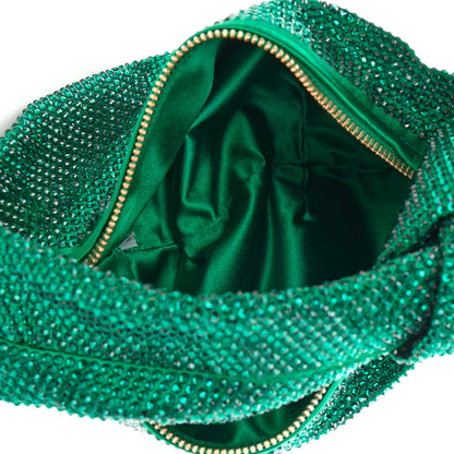 Bottega Veneta Crystal Embellished Satin Mini Hotfix Jodie Emerald 5 of 10