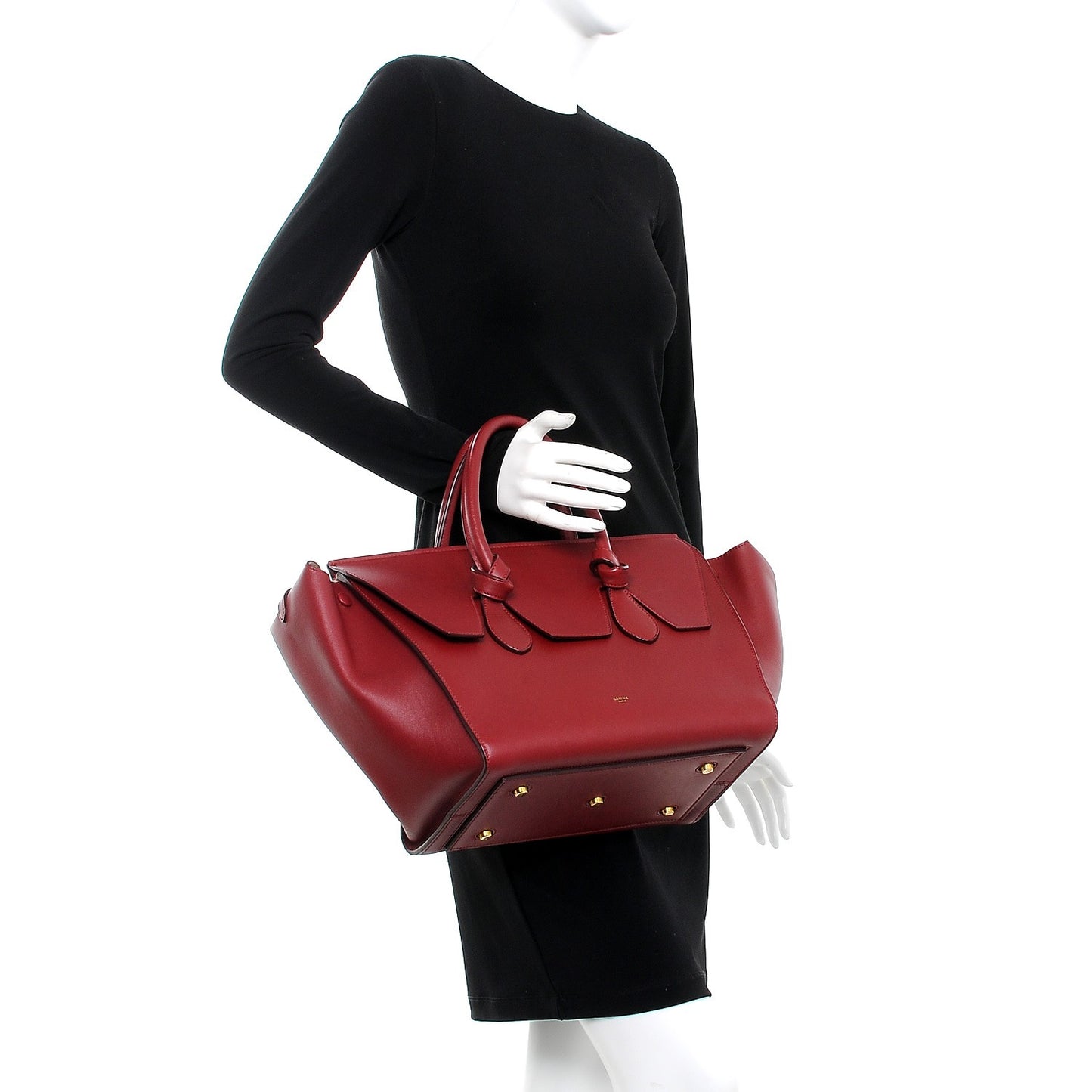 Smooth Calfskin Small Tie Knot Tote Red