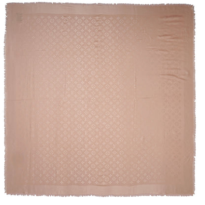 Louis Vuitton Silk Wool Monogram Shawl Nude 3 of 5