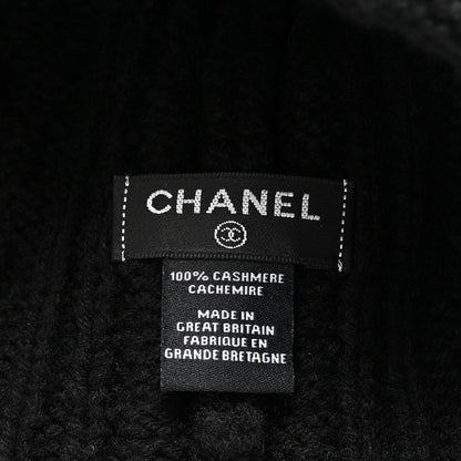Chanel Cashmere CC Beanie Hat Black 5 of 5