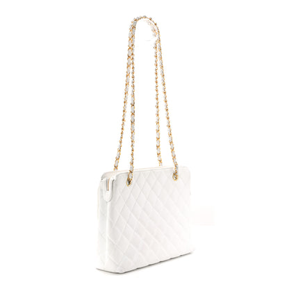 Chanel Caviar CC Shoulder Bag White 3 of 11