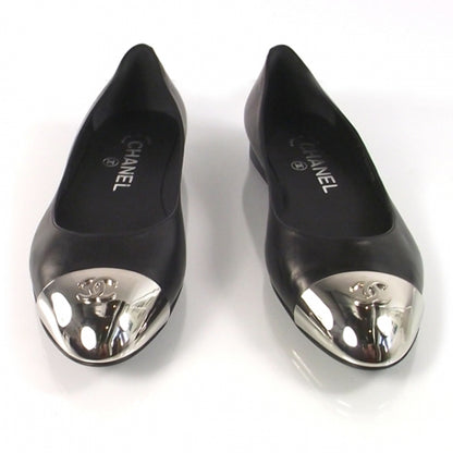Chanel Leather Steel Toe Ballerina Flats 37 3 of 9