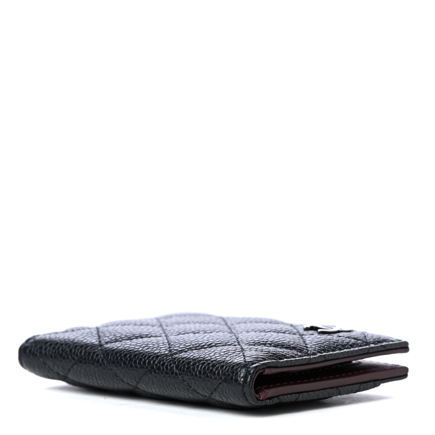 Caviar Quilted Card Holder Wallet Black