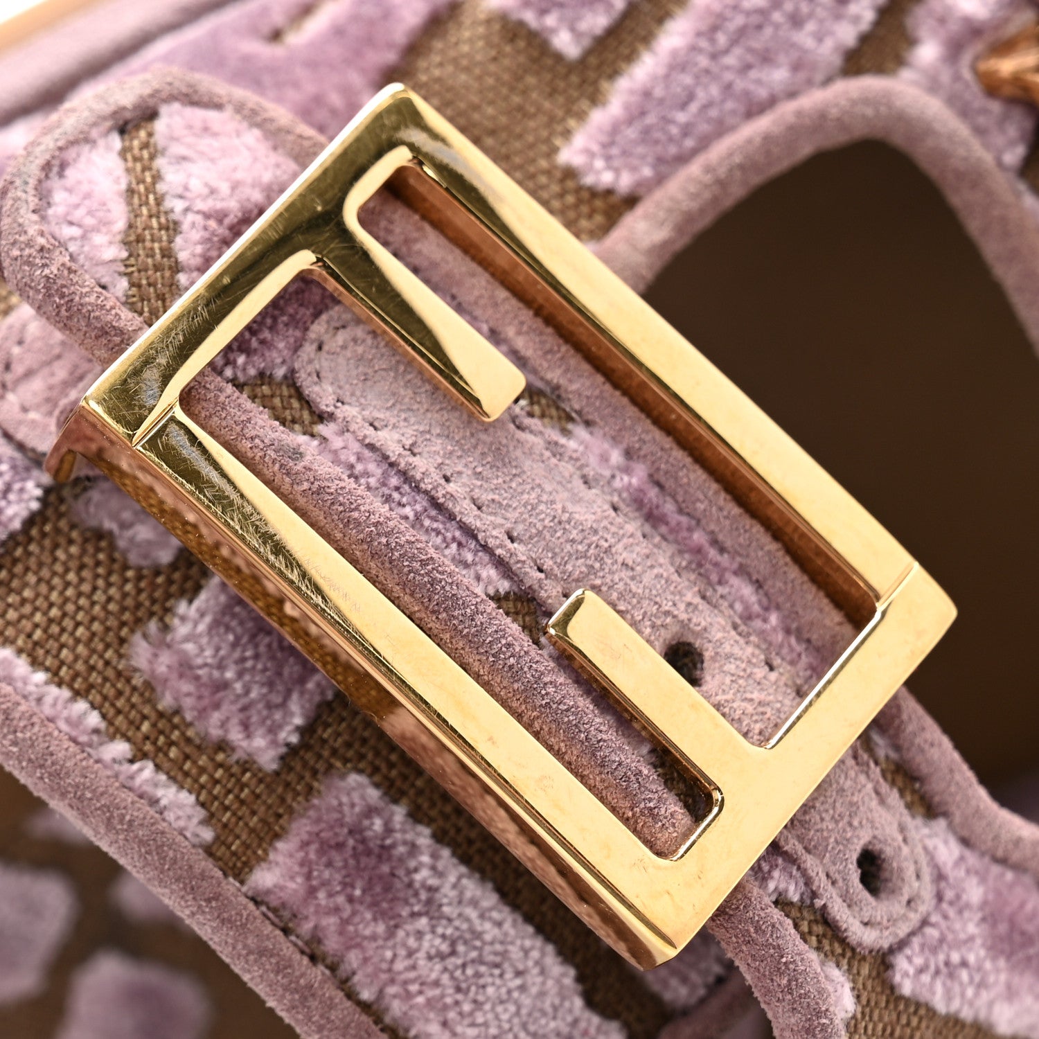 Fendi Jacquard Velvet FF Quilted Fendi Feel Buckled Slide Sandals 37 Purple 10 of 10