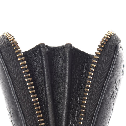 Gucci Guccissima Zip Around Card Case Black 9 of 12