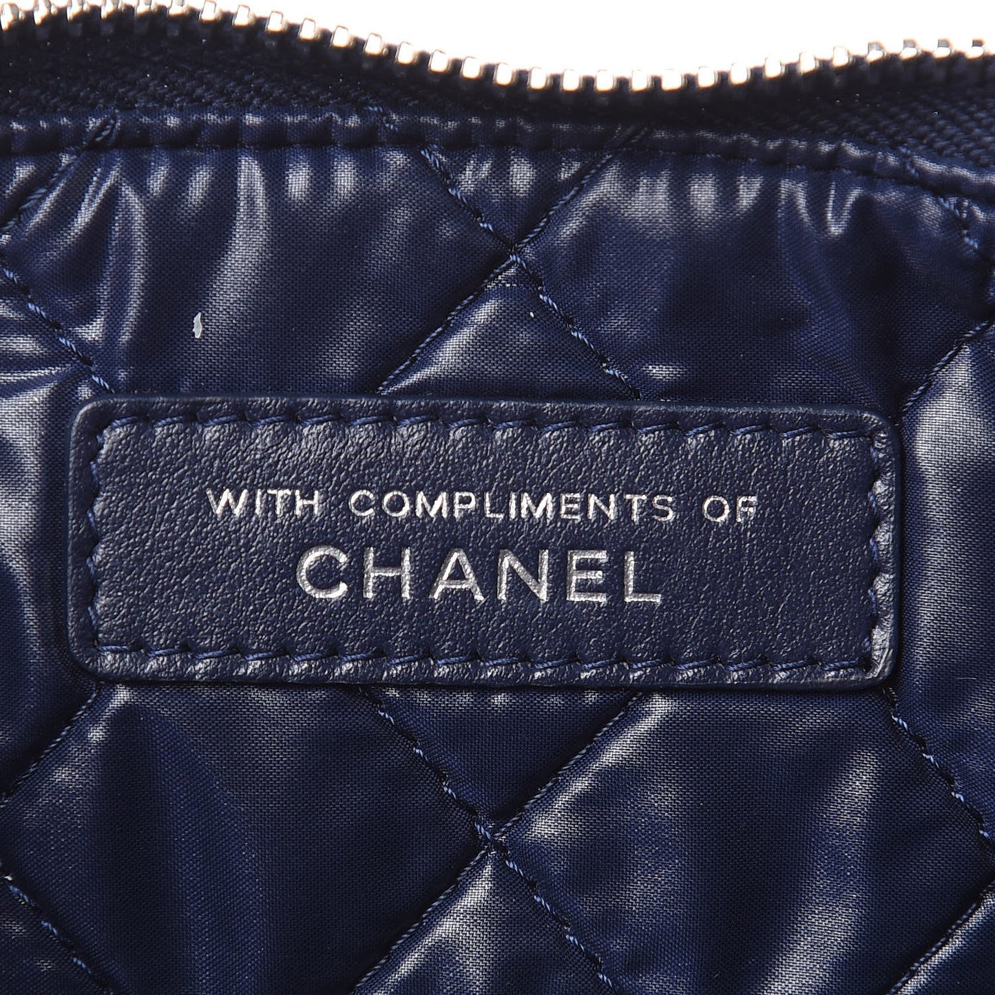 Caviar Quilted Small Pouch Navy