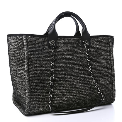Chanel Mixed Fibers Calfskin Medium Deauville Tote Black 2 of 4