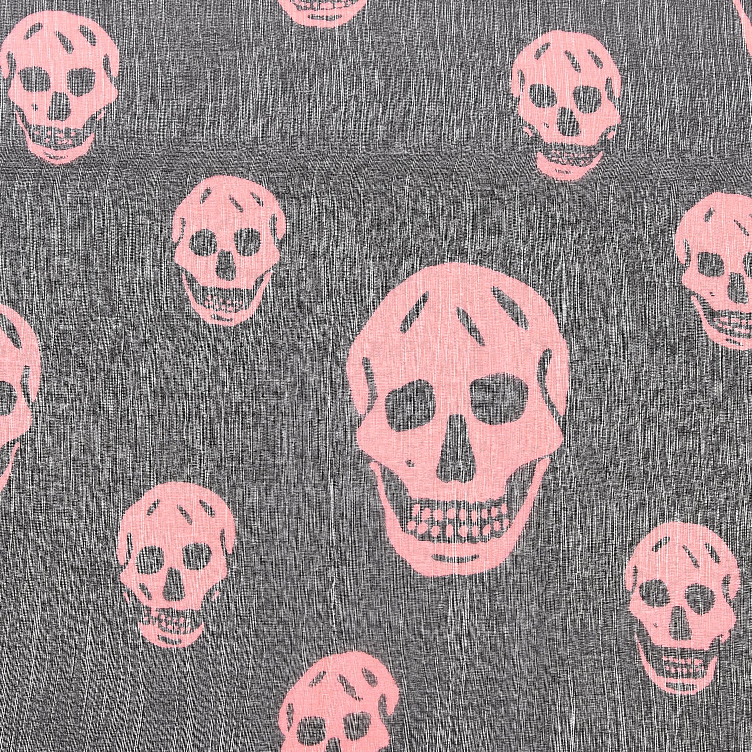 Alexander McQueen Silk Chiffon Skull Scarf Black Pink 6 of 7