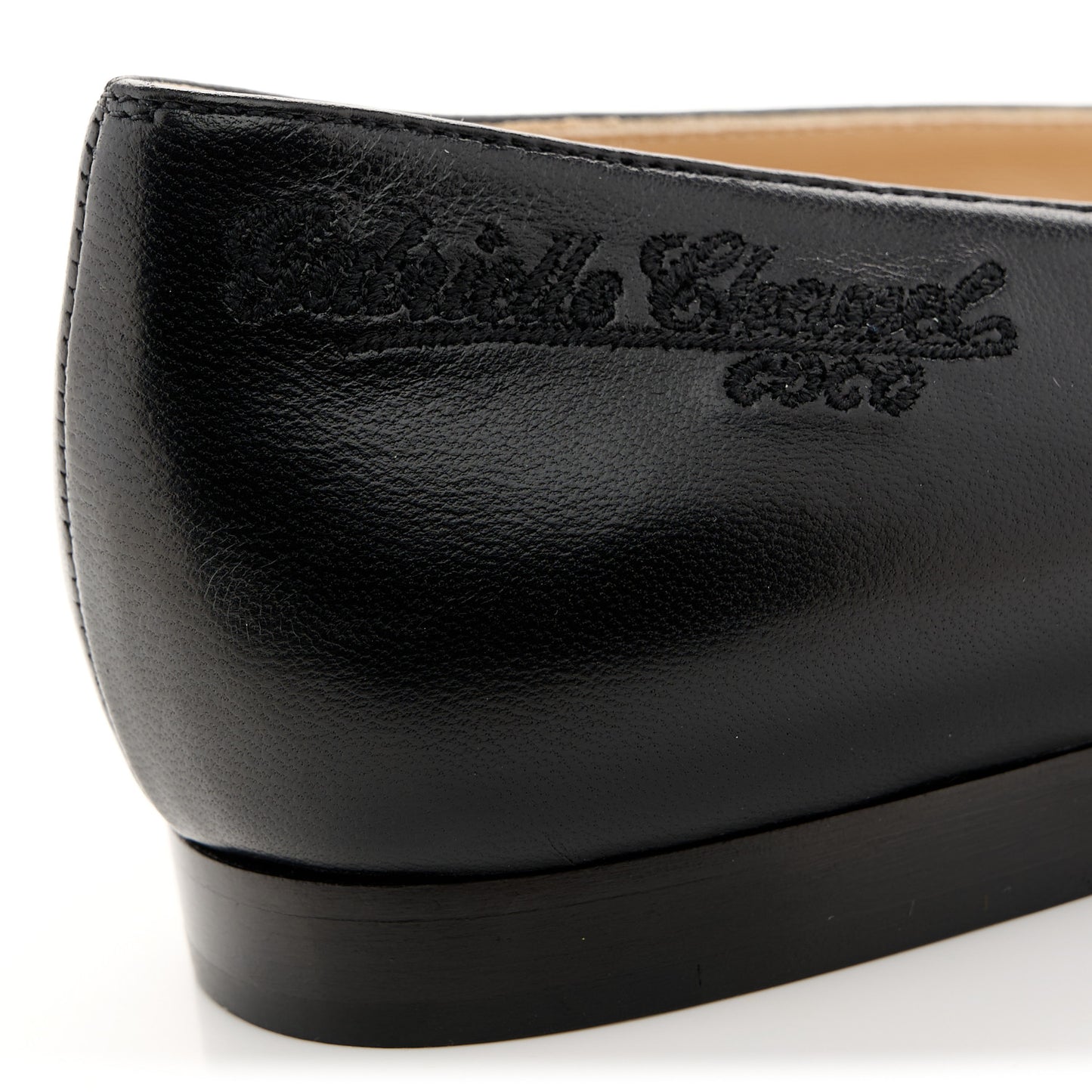 Lambskin Pointed Toe CC Gabrielle Ballerina Flats 37.5 Black
